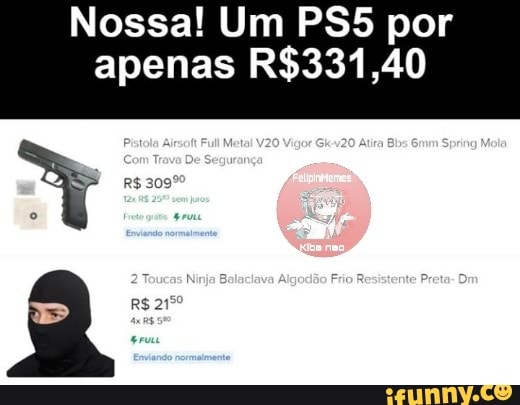 Nossa! Um por
apenas
Pistola Full Metel Vigor Gk120 Aira Ebs Gmm Spriag Mola