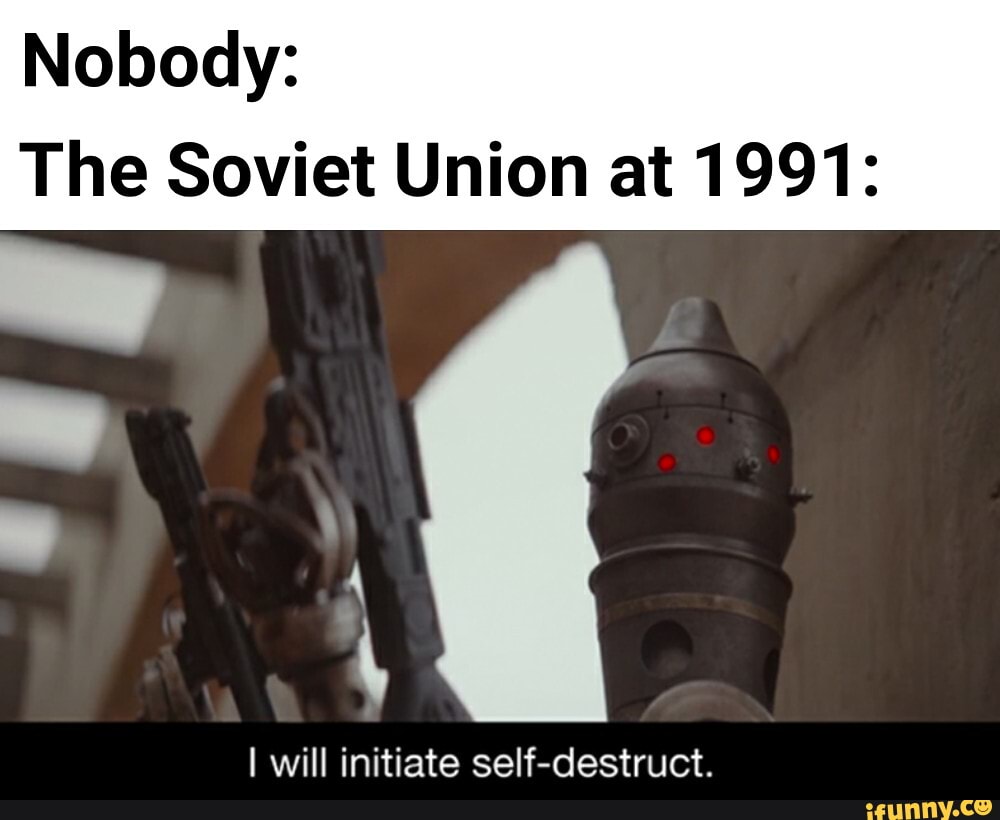 Nobody:
The Soviet Union at 1991:
I will initiate self-destruct.