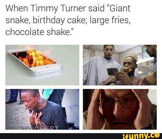 When Timmy Turner Said Giant Snake Birthday Cake Large Fries 