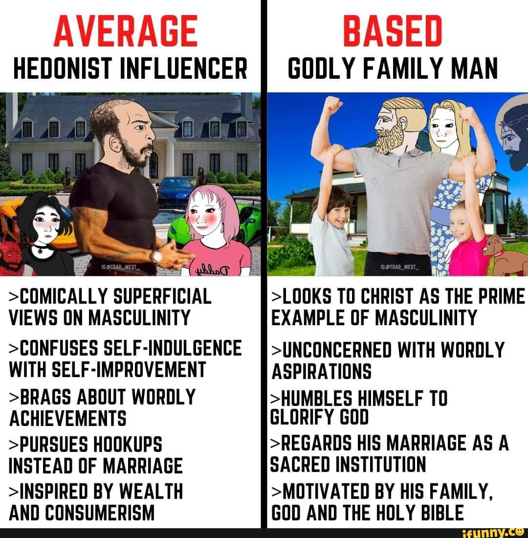AVERAGE HEDONIST INFLUENCER >COMICALLY SUPERFICIAL VIEWS ON MASCULINITY