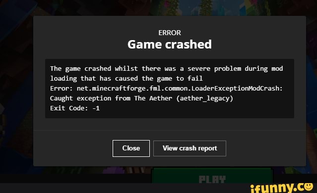 ERROR Game Crashed The Game Crashed Whilst There Was A Severe Problem ...