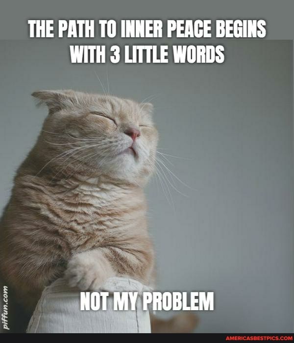 THE PATH TO INNER PEACE BEGINS WITH 3 LITTLE WORDS
NOT MY PROBLEM
