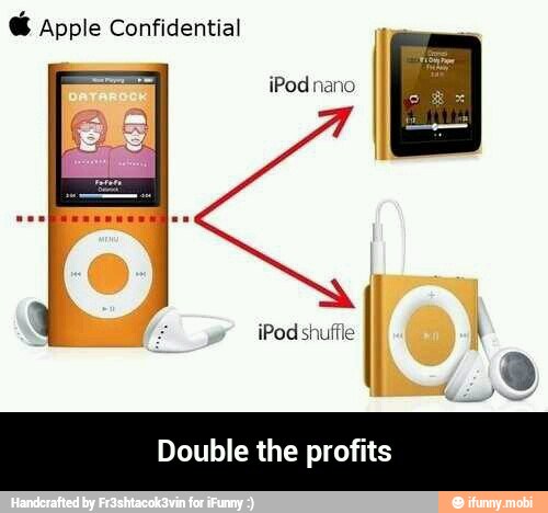 é Apple Confidential
iPod shuffle uble the profits - Double the profits