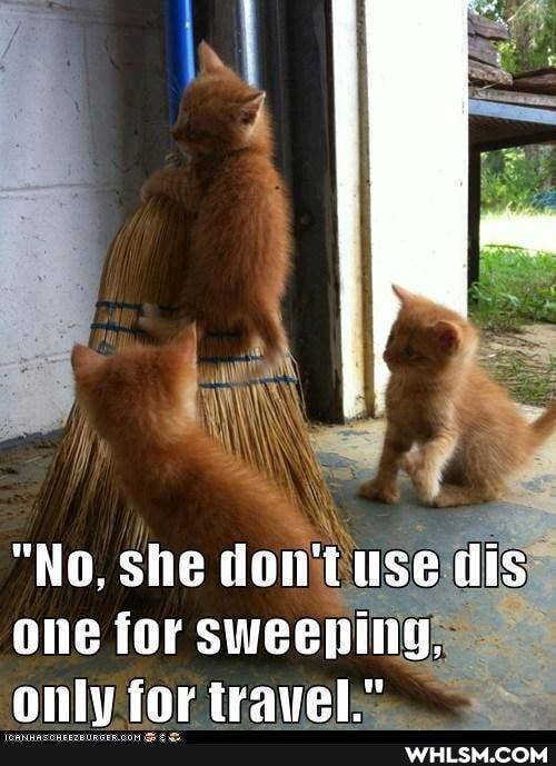 "No, she don't tuse dis one for sweeping.
only for travel"