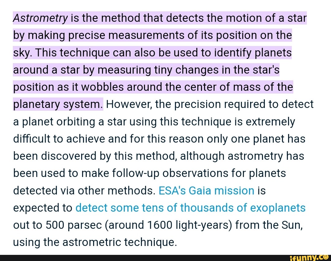 Astrometry Is The Method That Detects The Motion Of A Star By Making ...