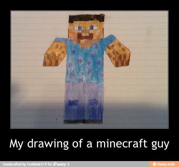 My drawing of a minecraft guy