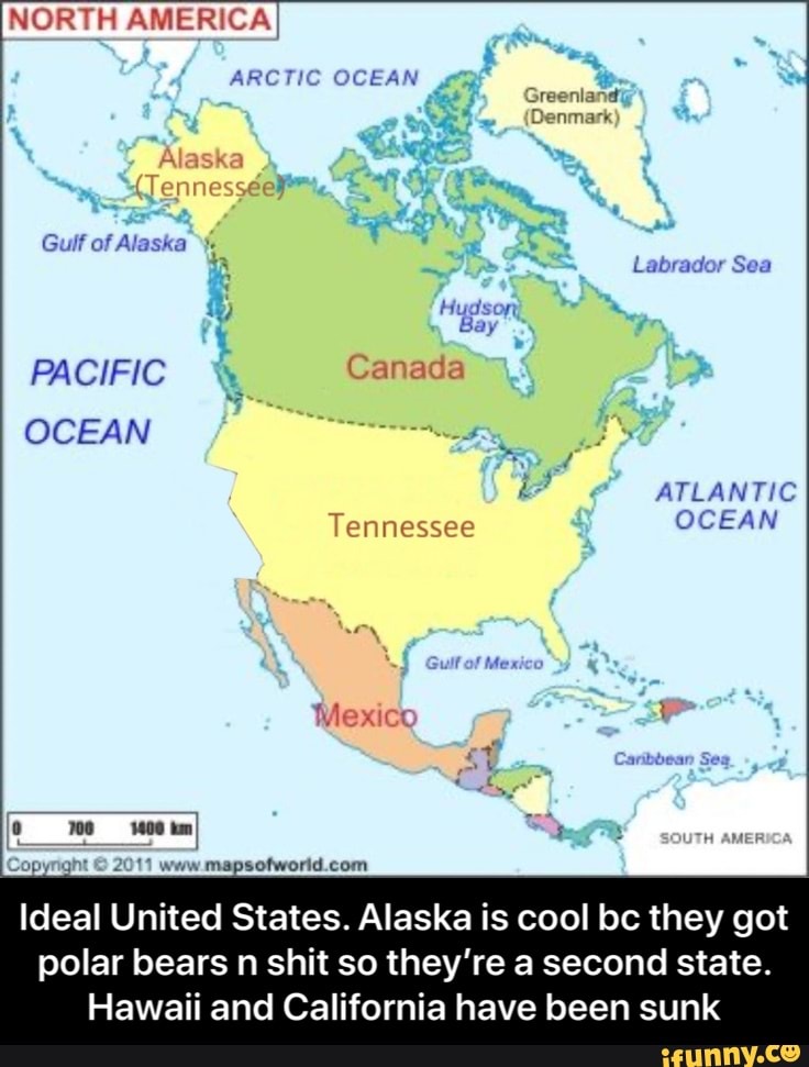 NORTH AMERICAI ARCTIC OCEAN Gulf of Alaska fe À Labrador Sea y Hudson