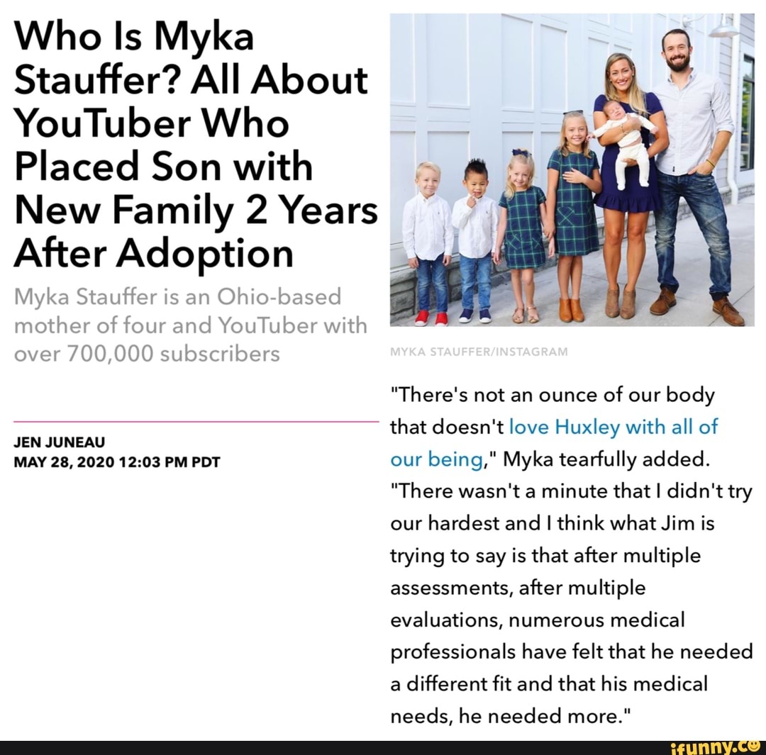 Who Is Myka Stauffer? All About YouTuber Who Placed Son with New Family