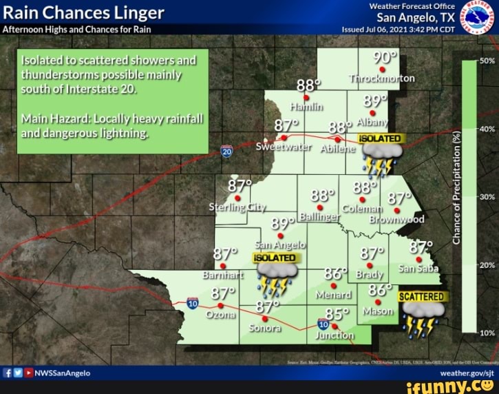 Rain Chances Linger Afternoon Highs and Chances for Rain 50} to ...