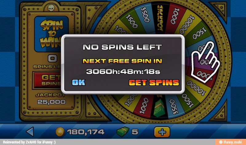 NO SPINS LEFT
NEXT FREE SPIN IN
GET SPINS