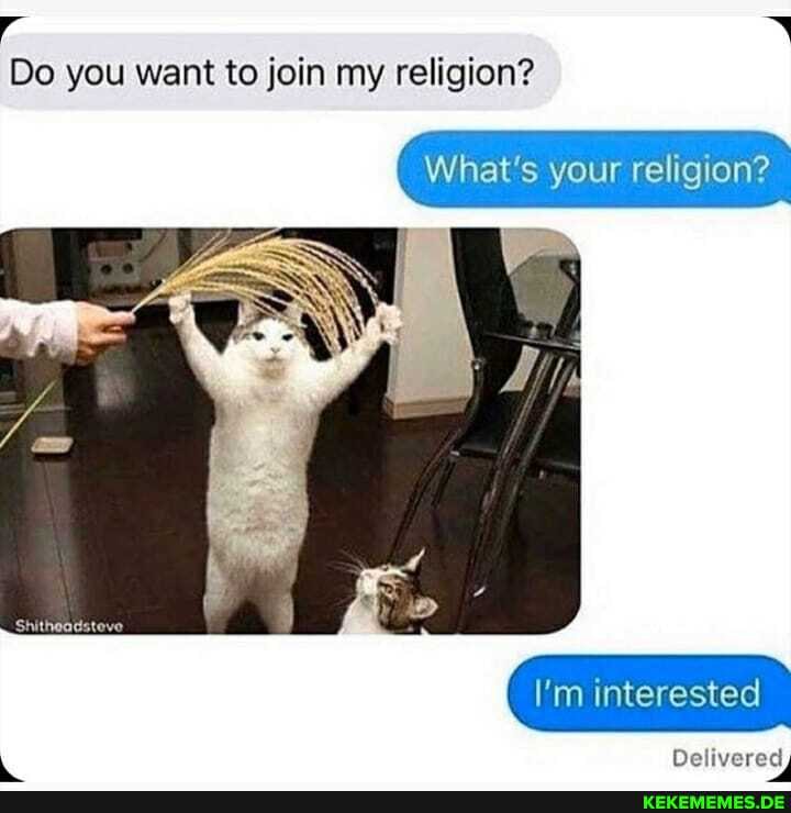 Do you want to join my religion?
What's your religion?
Shitheadsteve
I'm interested
Delivered,