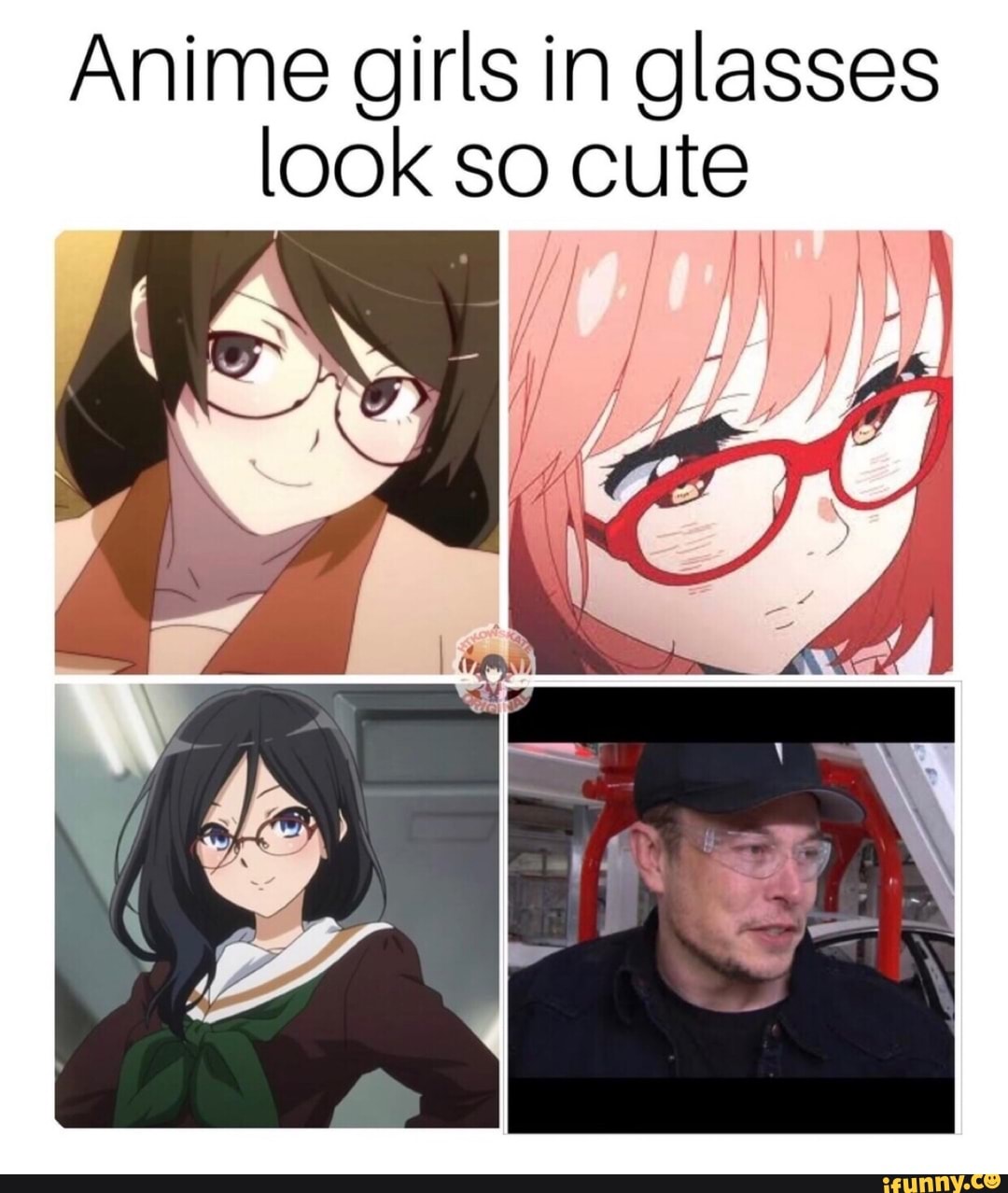 Anime girls In glasses look so cute iFunny