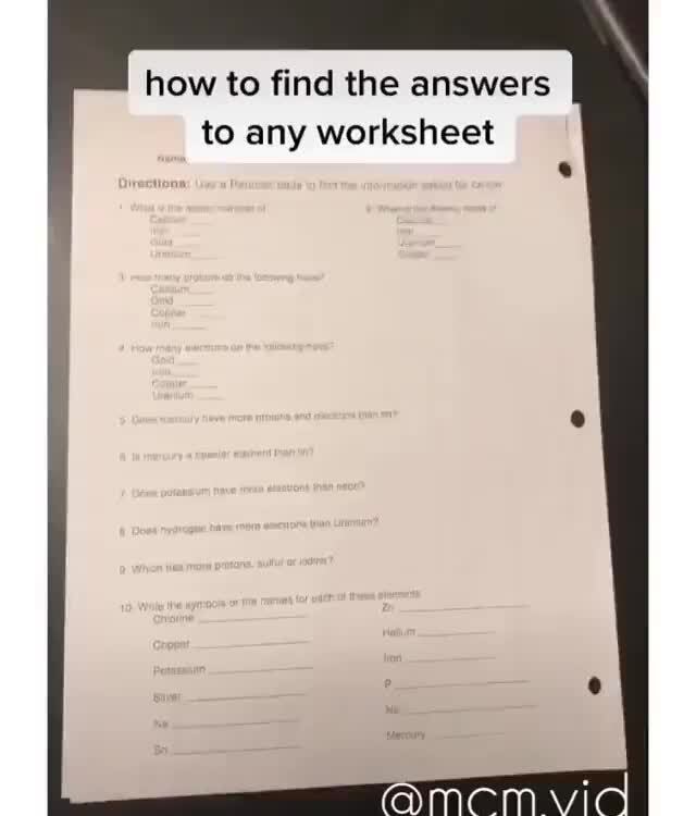 How to find the answers to any worksheet - iFunny