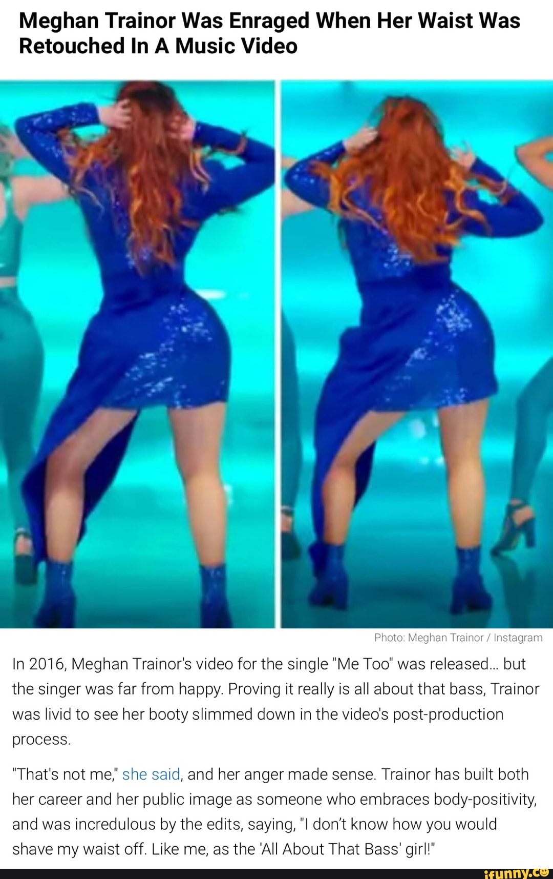Meghan Trainor Was Enraged When Her Waist Was Retouched In A Music Video Photo Meghan Trainer