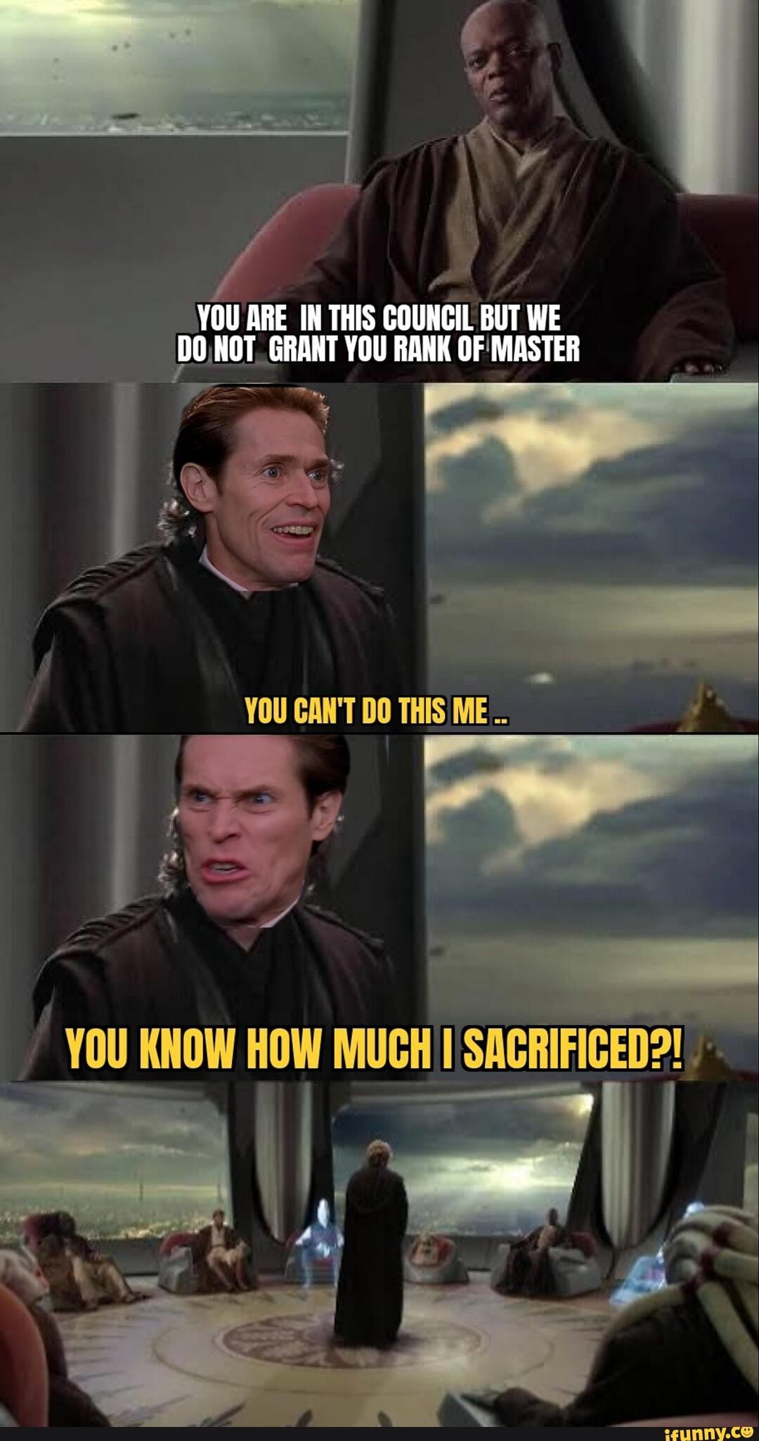YOU ARE IN THIS COUNCIL BUT WE DO NOT GRANT YOU RANK OF MASTER YOU 