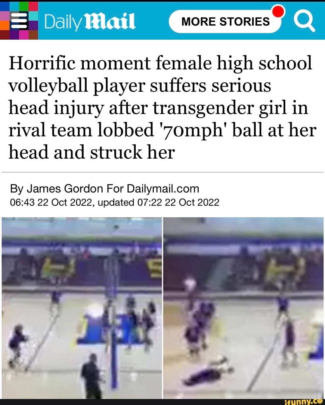 = Mail MORE STORIES Horrific moment female high school volleyball