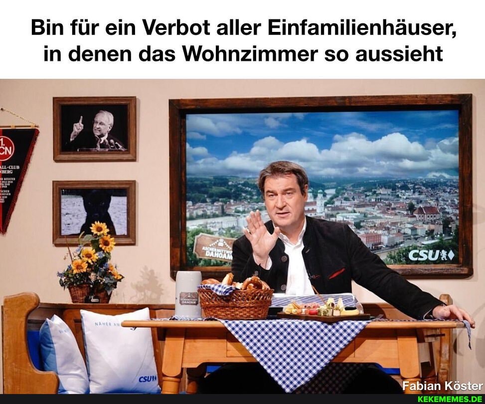 Bin für ein Verbot aller Einfamilienhäuser,
in denen das Wohnzimmer so aussieht