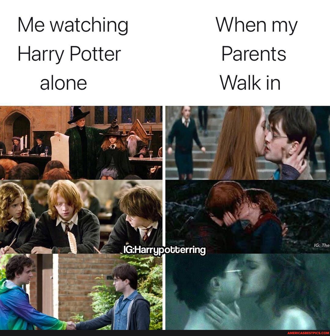 Lmao harrypotter Me watching When my Harry Potter Parents alone Walk