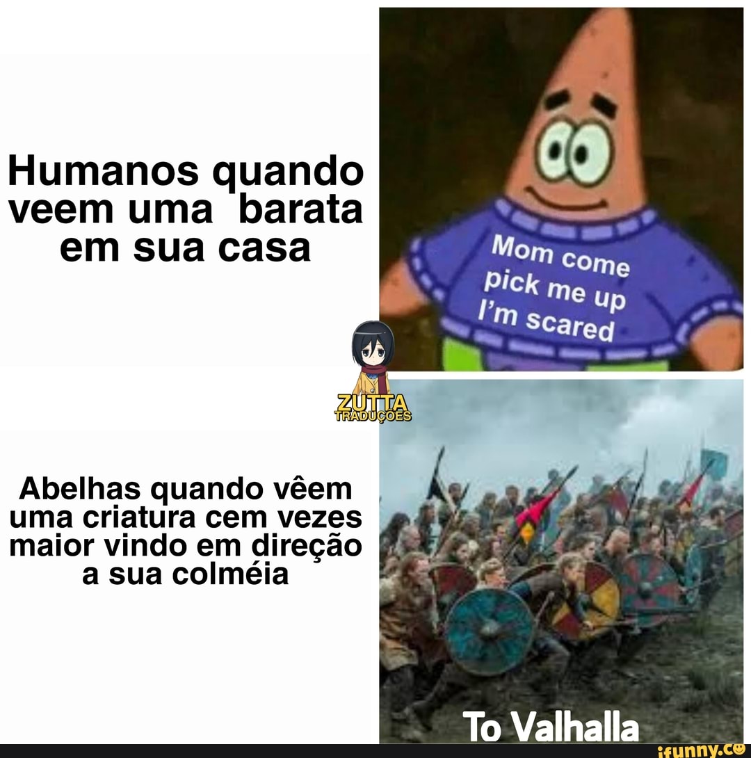 Humanos quando veem uma barata em sua casa
Abelhas quando vêem uma criatura cem vezes maior vindo em direção
a sua colméia
To Valhalla