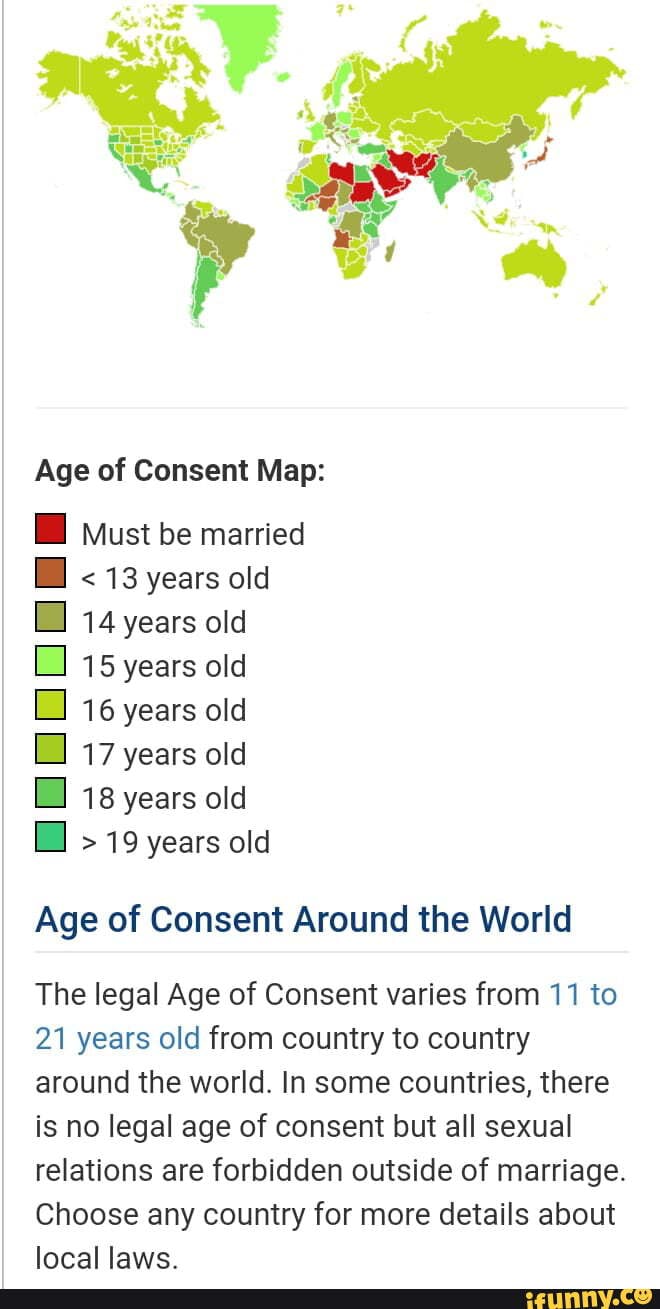 SS Age Of Consent Map Must Be Married 13 Years Old Years Old Is Years 