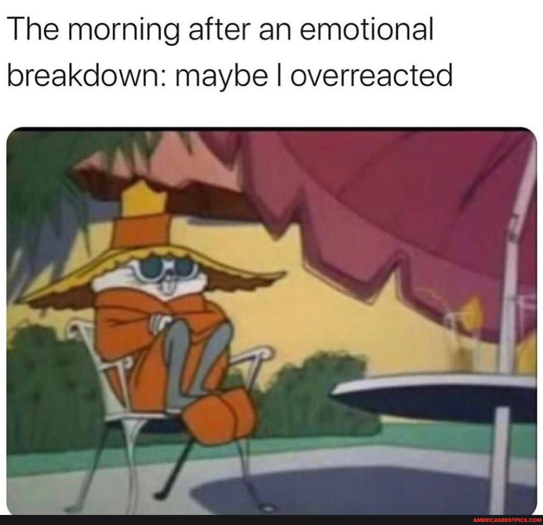 The morning after an emotional breakdown: maybe I overreacted