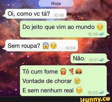 Vontade de chorar E sem nenhum real