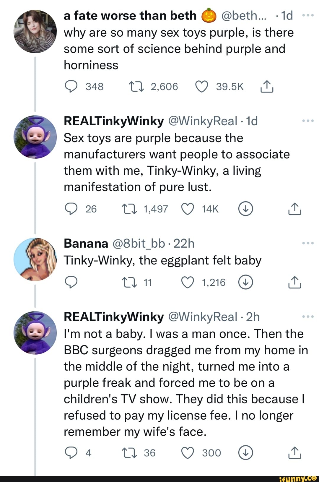 A fate worse than beth beth why are so many sex toys purple