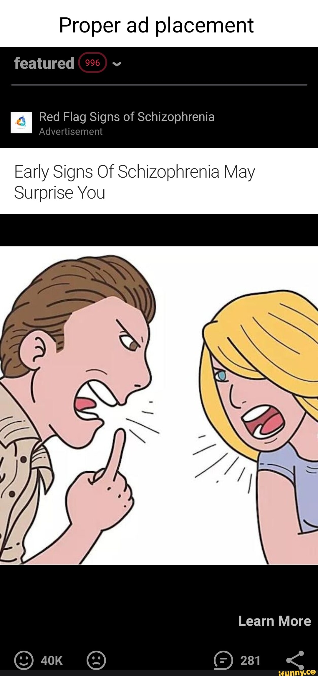 Proper ad placement featured 996 Red Flag Signs of Schizophrenia