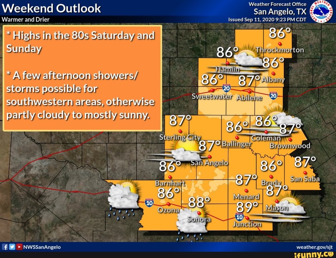 Weekend Outlook Warmer and Drier Highs in the Saturday and Sunday few