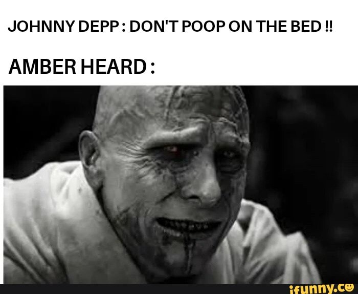 JOHNNY DEPP: DON'T POOP ON THE BED AMBER HEARD: - iFunny