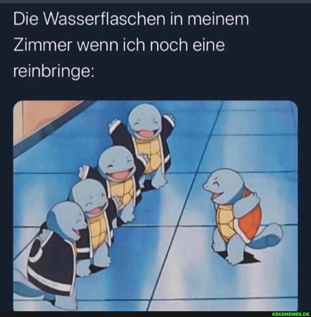 Die Wasserflaschen in meinem
Zimmer wenn ich noch eine reinbringe: