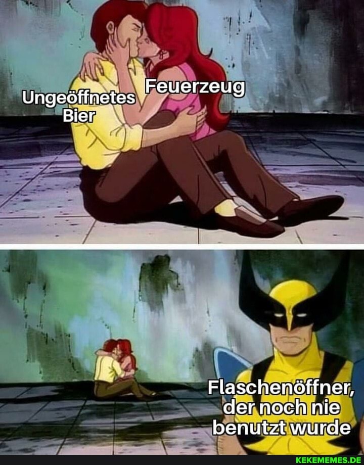 Ungeöffnetes Feuerzeug
Bier
Flaschenöffner, der nnoch nie benutzt wurde