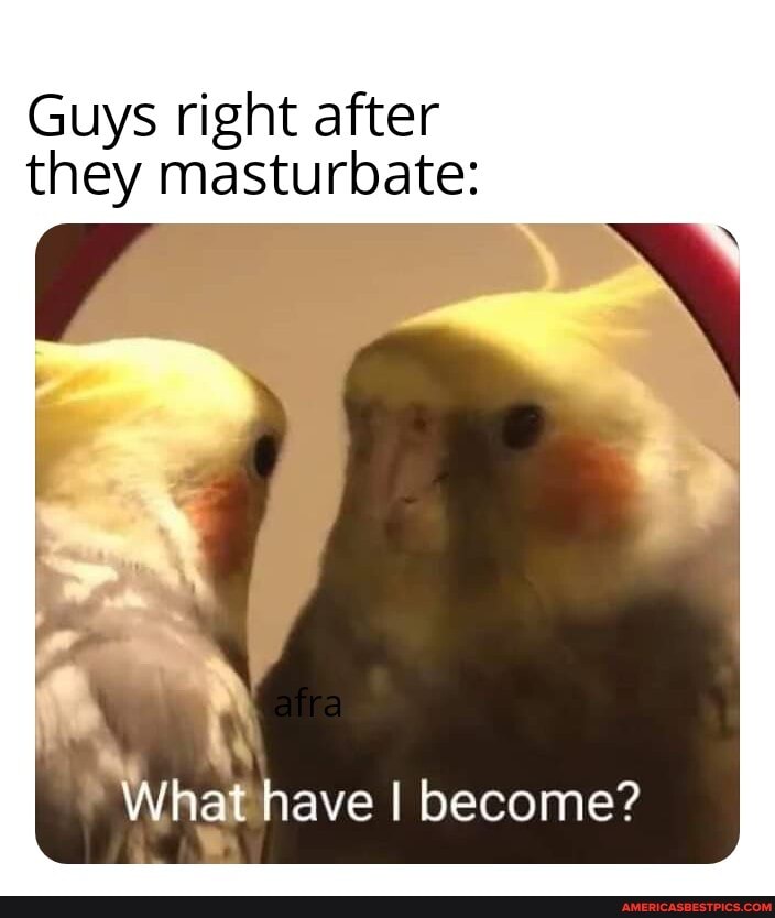 Guys right after they masturbate:
hat have I become?