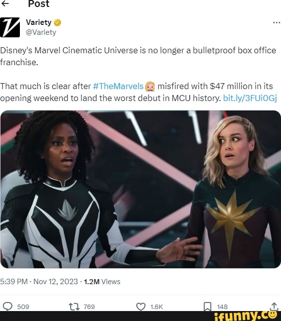 The Marvels box office: Lowest opening weekend in MCU history