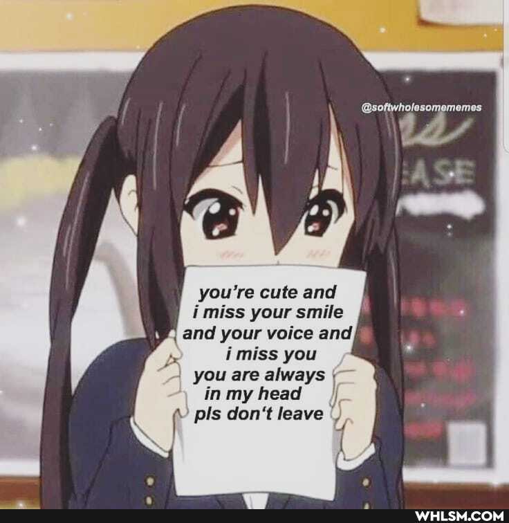 @softwholesomememes
you're cute and
i miss your smile and your voice and, i miss you you are always in my head pls don't leave