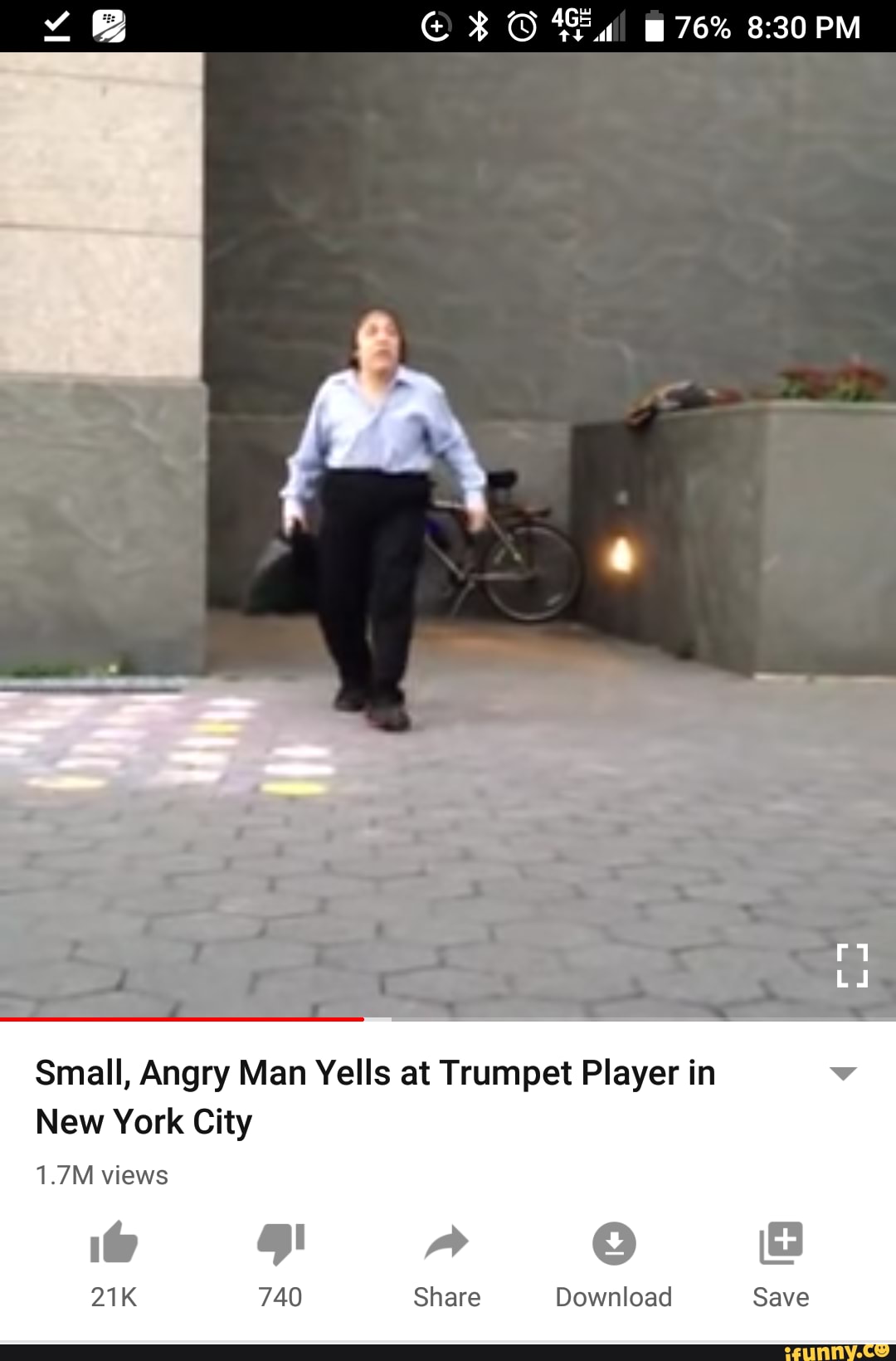 Small Angry Man Yells At Trumpet Player