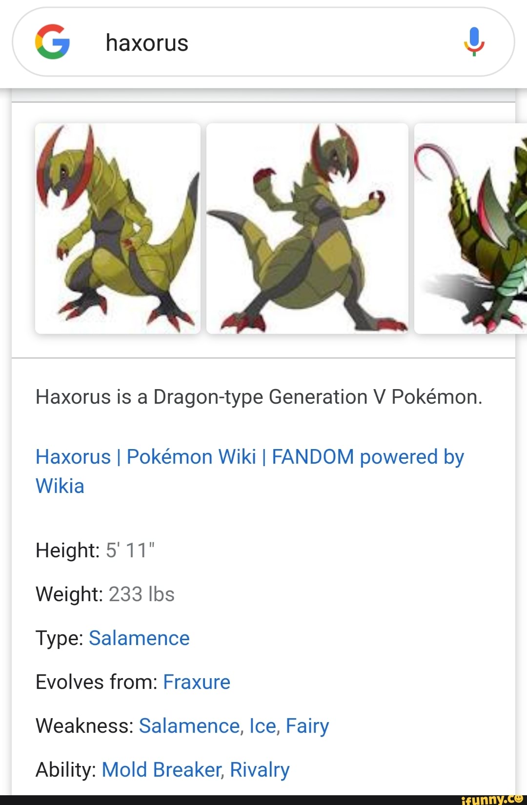 Haxorus is a Dragontype Generation V Pokémon. Haxorus I Pokémon Wiki I