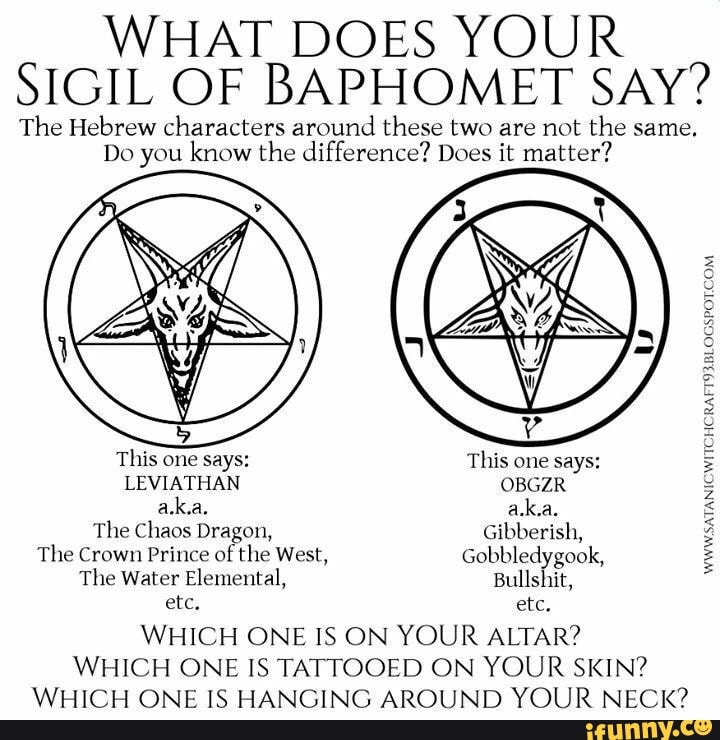 WHAT DOES YOUR SIGIL OF BAPHOMET SAY? The Hebrew characters around ...