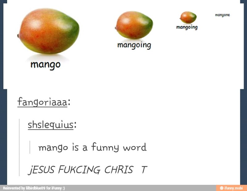 mangoing
mango
fangoriaaa:
shslequius:
mango is a
funny word
JESUS FUKCING CHRIS T