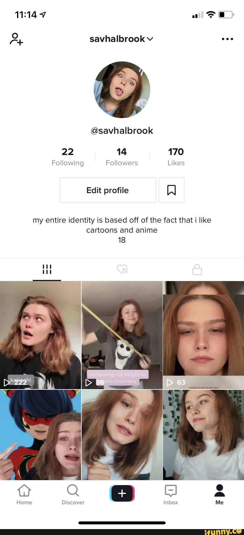 Ay savhalbrook v
22 14 170
Following Followers Likes
Edit profile
my entire identity is based off of the fact that i like cartoons and anime
18
Home Discover