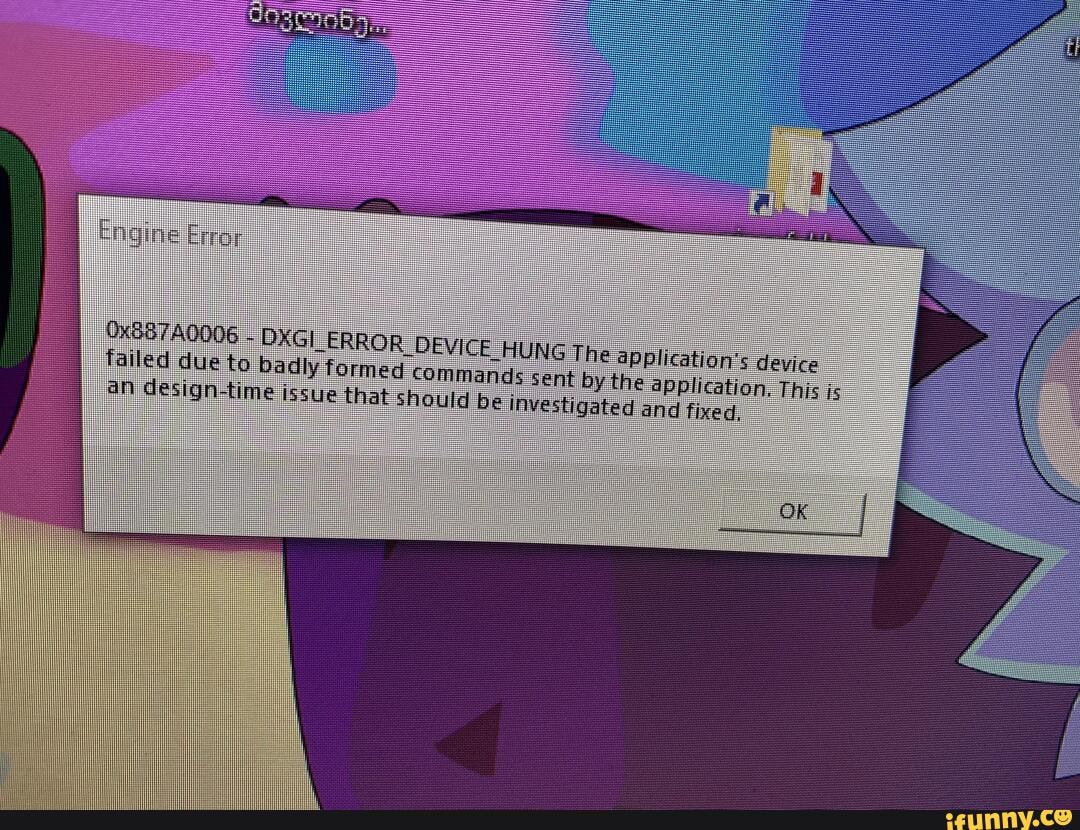 Dxgi error device hung как исправить на виндовс 10