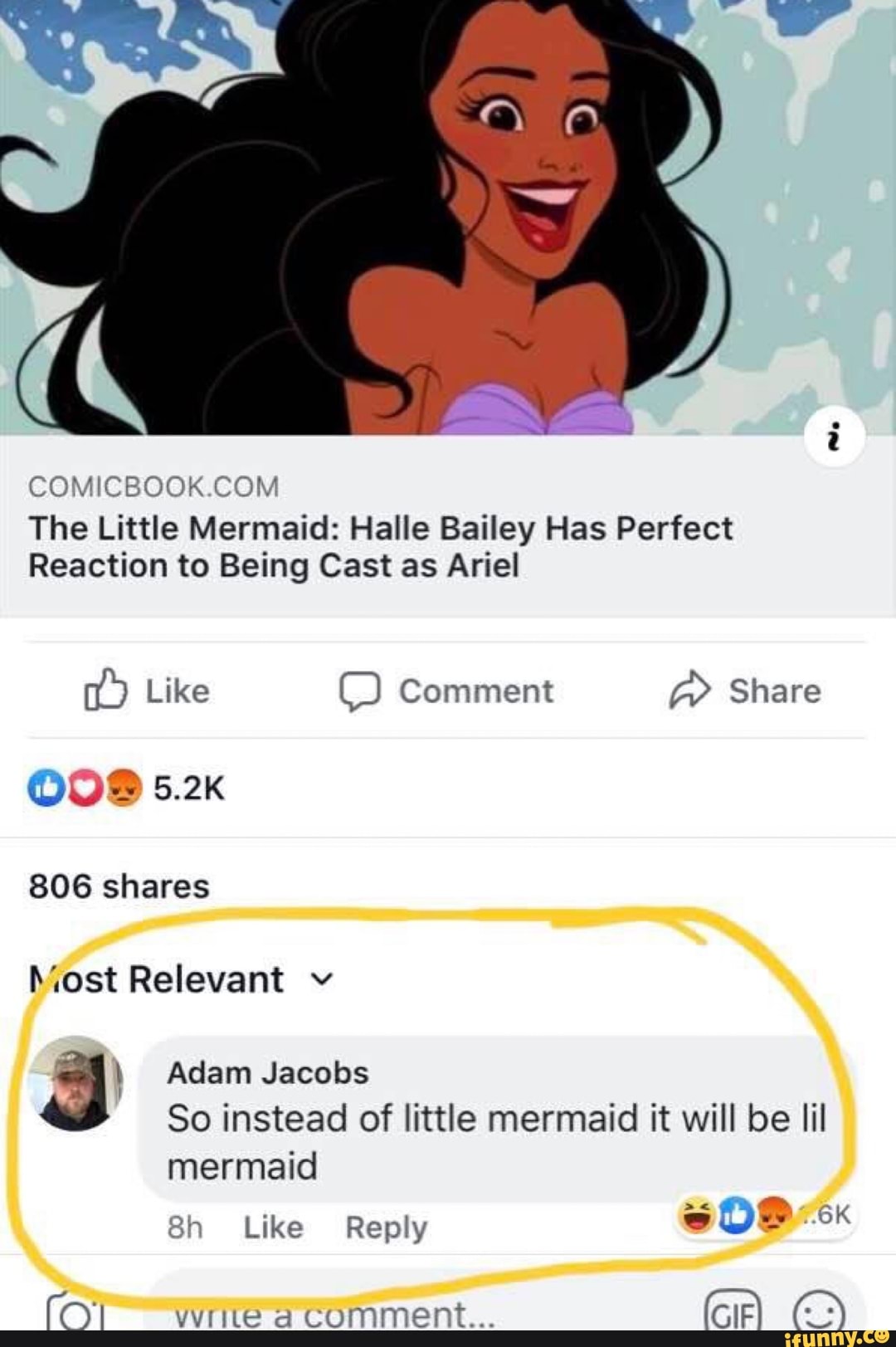 COMICBOOK COM The Little Mermaid: Halle Bailey Has Perfect Reaction to