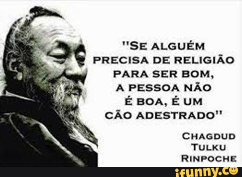 SE ALGUÉM PRECISA DE RELIGIÃO PARA SER BOM, A PESSOA NÃO É BOA, É UM CÃO  ADESTRADO