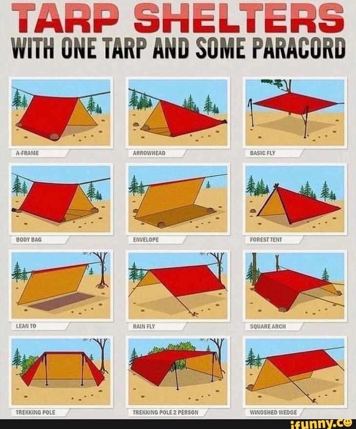 TARP SHELTERS WITH ONE TARP AND SOME PARACORD AFRAME ARROWHEAD FoReST
