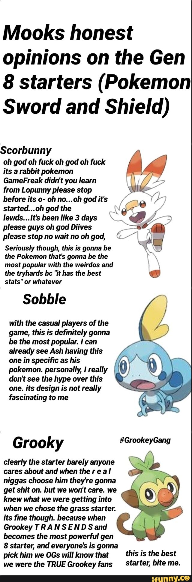 Mooks Honest Opinions On The Gen 8 Starters Pokemon Sword