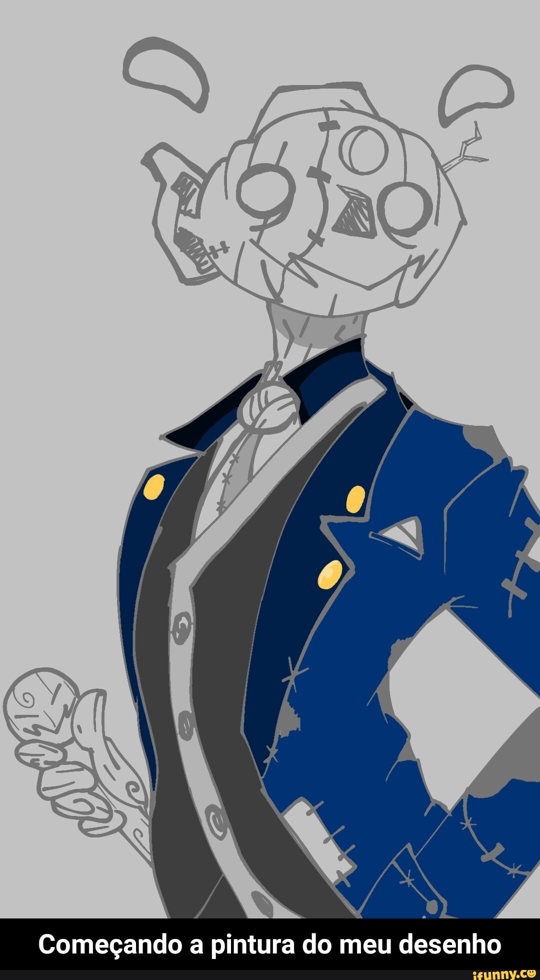 Começando a pintura do meu desenho - Começando a pintura do meu desenho