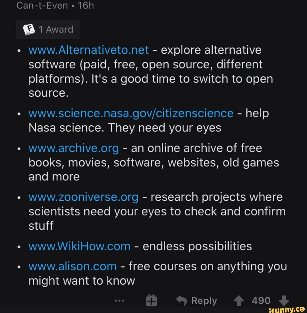 Can-t-Even @ Award www.Alternativeto.net - explore alternative software ...