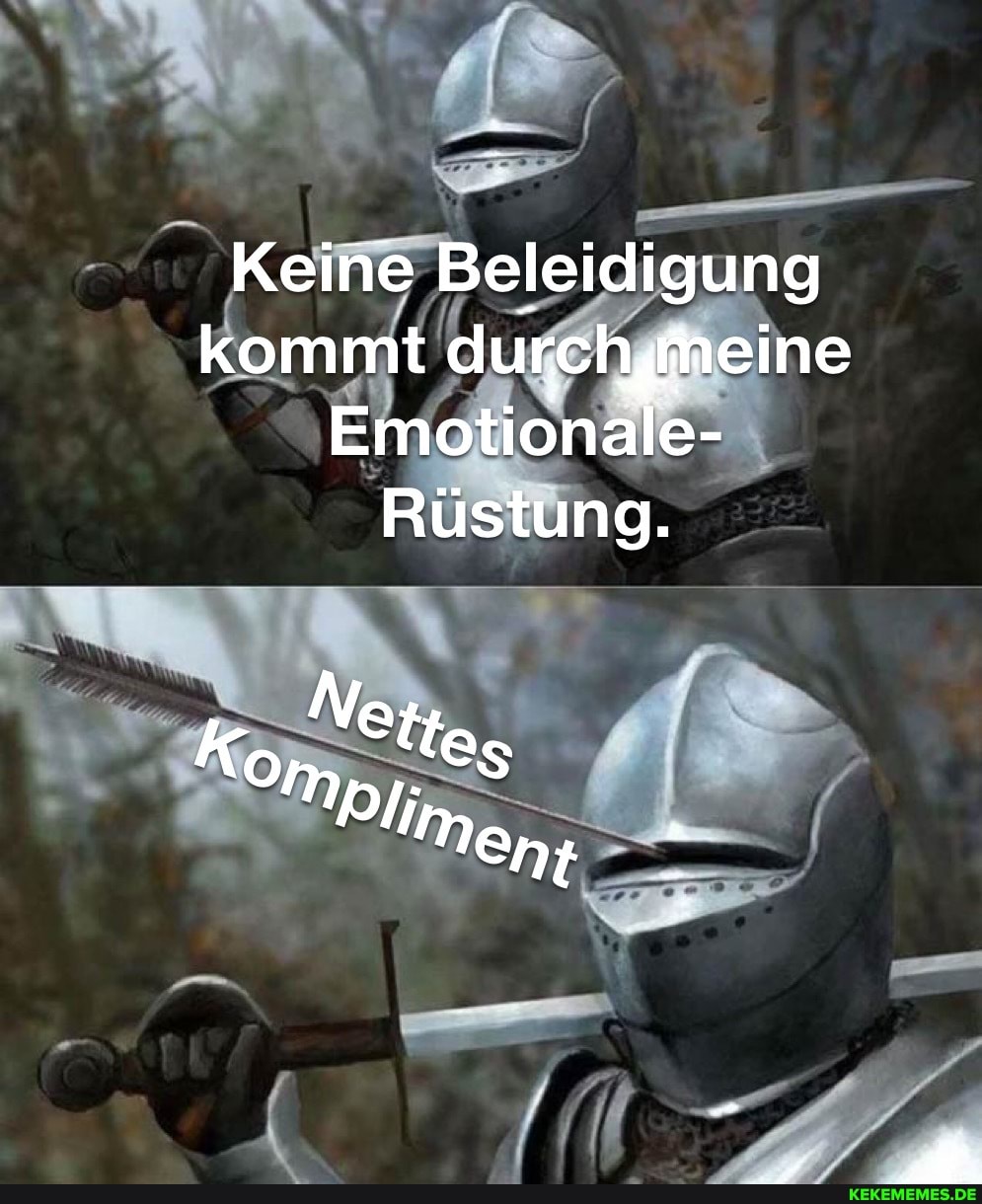 Keine Beleidigung kommt durchstneine
Emotionale-
Rüstung.
K, Nette,