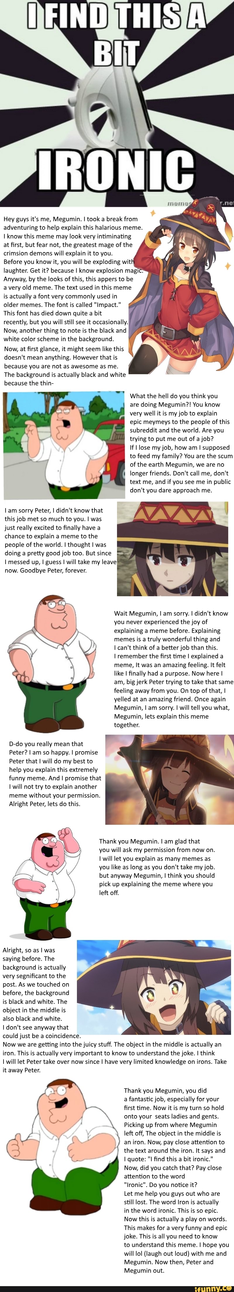 Hey Guys It S Me Megumin Itook A Break From Adventuring To Help Explain This Halarious Meme Iknow This Meme May Look Very Intiminating At first But Fear Not The Greatest Mage Of