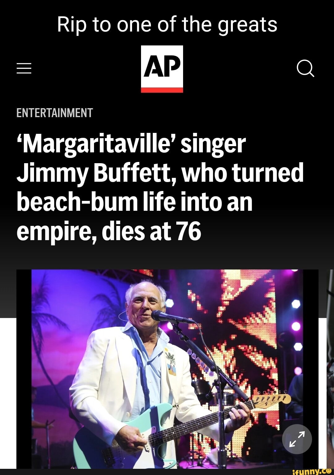 Margaritaville' singer Jimmy Buffett, who turned beach-bum life into an  empire, dies at 76